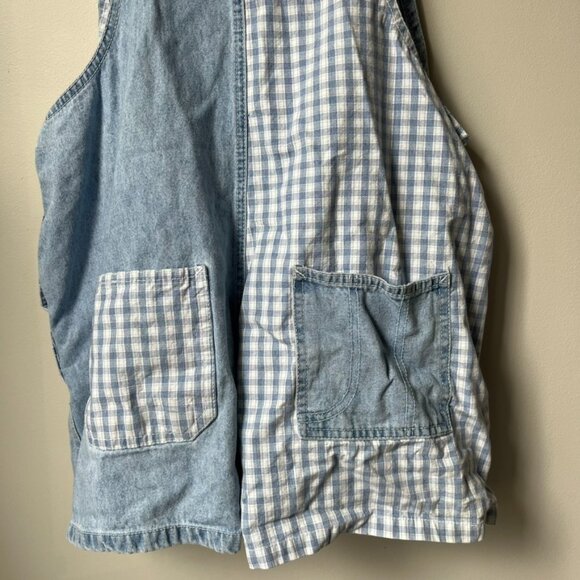 Vintage Patchwork Denim Shorttail Overalls Women's Medium - Picture 5 of 6